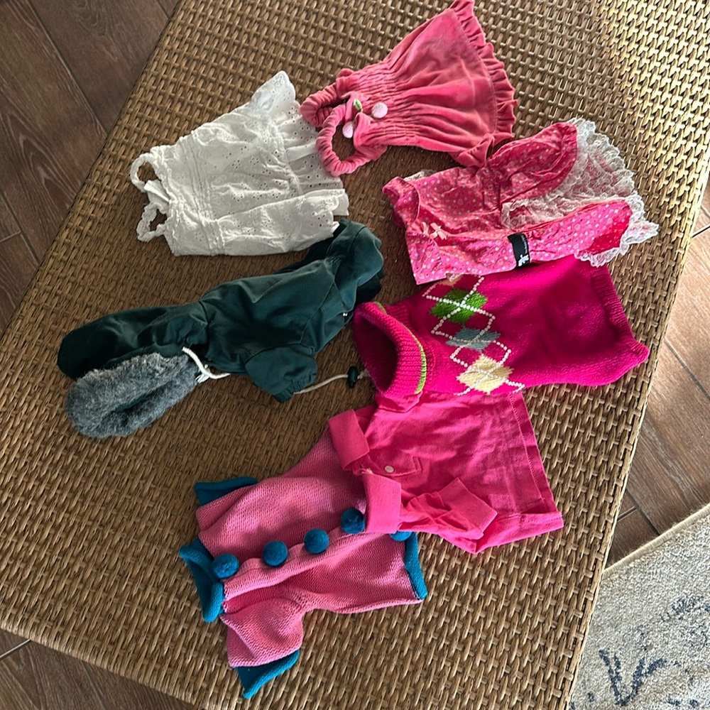 XS puppy toy dog clothes bundle